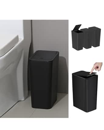 3 Pack Bathroom Compost Bin with Lid - 10L/2.6 Gallon Trash Can, Dog ...