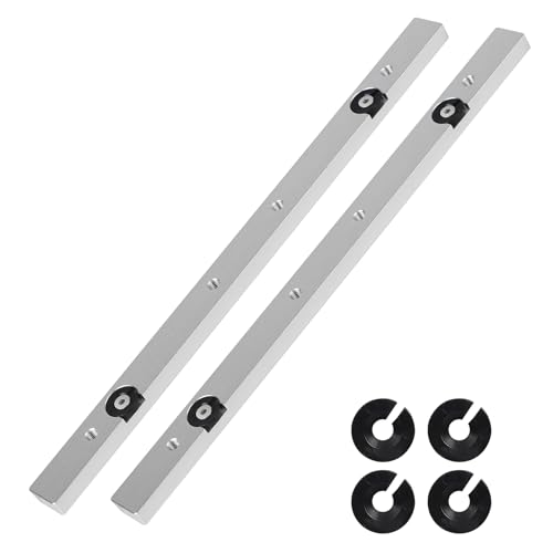 EFUTURETIME 2 x Barra de Inglete de Aleación de Aluminio, 9,5 X 19 X 300 mm, Barra de Ranura en T, Guía de Inglete de Aluminio para Sierras de Mesa, Taladros de Mesa, Sierras de Cinta, Carpintería
