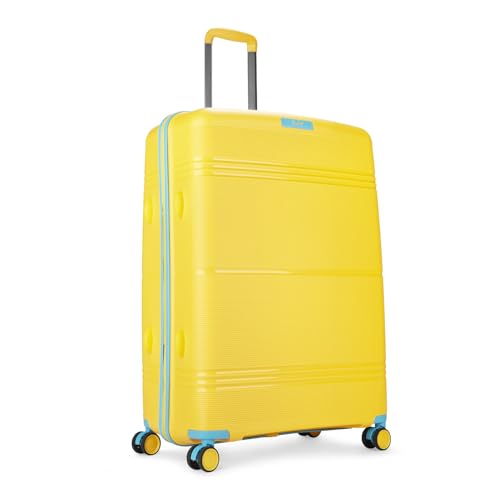 Image of Skybags Large Paratrip Size Hard Luggage (79 Cm) | Polypropylene Luggage Trolley with 8 Spinner Wheels| Bumblebee| Unisex, Yellow