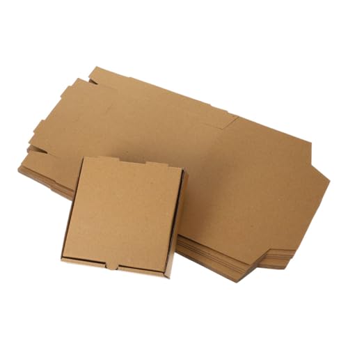 STOBAZA Elegant Pizza Packaging 20pcs Square Pizza Boxes Corrugated Cardboard Containers
