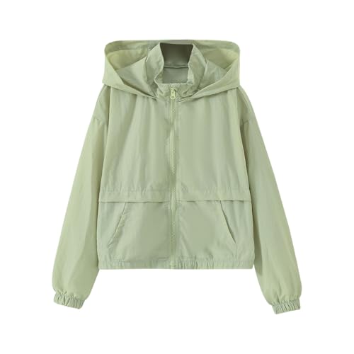 Girls Boys Windbreaker 𝐇ooded Jacket Kids Boys Waterproo𝗳 Packable Raincoats for Outdoor Casual Full-Zip Outwear