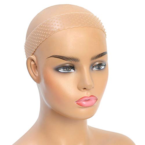 Silicone Wig Fix Transparent Wig Grip Headband Non Slip Unisex Soft Drop-shaped Wig Bands Elastic Wig Head Hair Band to Secure Wigs(Light Brown)