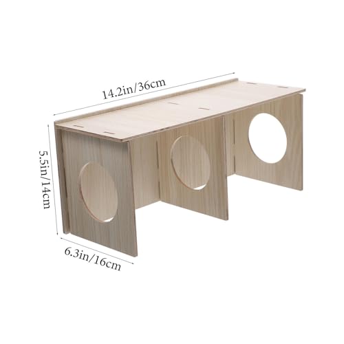 POPETPOP 3pcs Wooden Hamster House Cabin Hamster Wood Hideout Nest Guinea Pig House Toy for and Mouse Habitats Provides Cozy Shelter for Small Animals - Image 2