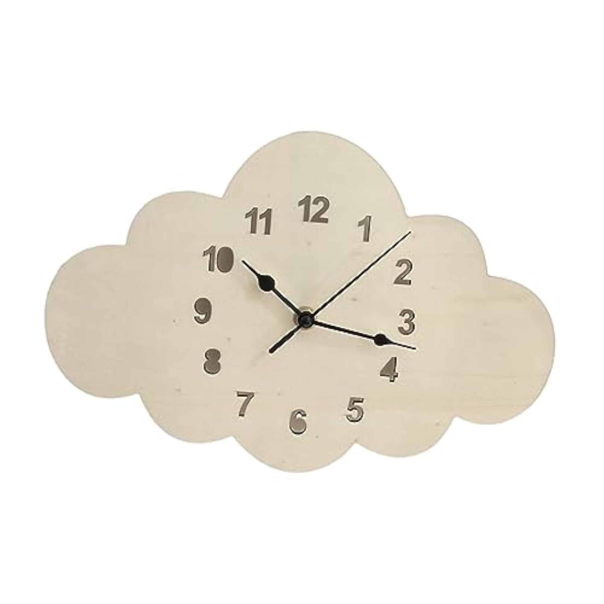 Wooden Wall Clock Cloud Shape for Bedroom