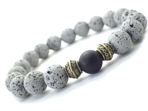 Bracelet perles pierre de lave homme, le cadeau spirituel parfait