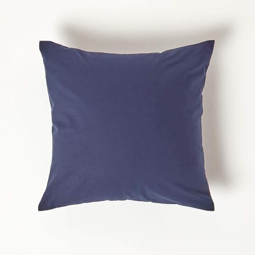 Homescapes 2er-Set Perkal Kissenbezug 40x40 cm dunkelblau, Kissenhülle mit Reißverschluss, 100% ägyptische Baumwolle, Fadendichte 200 – Ansicht 1