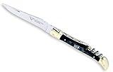  Laguiole en Aubrac Taschenmesser, Horngriff, Messing, Korkenzieher L0312CPL