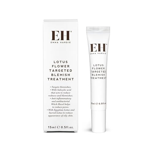 Emma Hardie 15ml Lotus Flower Blemish Treatment with Antibacterial Witch Hazel, Reduces Redness & Blemishes, Anti-inflammatory & Balancing, Perfect for Combination to Oily Skin, Vegan & Cruelty Free