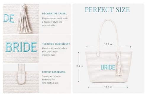 Bolso tote novia para boda y luna de miel miniatura 5