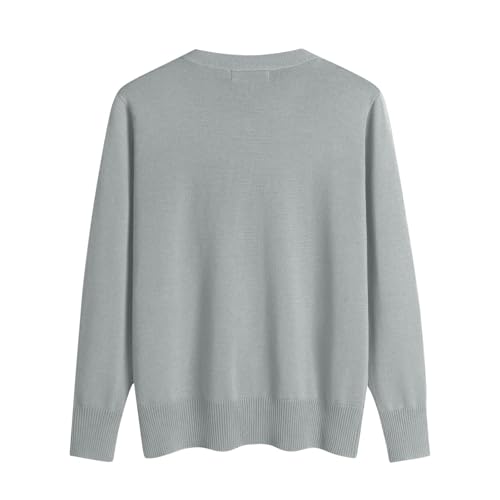 OIOLOYJM Fall Cashmere Sweaters for Women 2025 V Neck Long Sleeve Tops Knitted Pullovers Lightweight Merino Wool Sweater