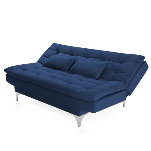 Image of Krancy 3-Seater Sofa Cum Bed for Living Room, Office & Home | Premium Fabric Sleeper Sofa Set with 1 Year Warranty | Comfortable Sofa for Guests, Lounge & Small Spaces | Blue