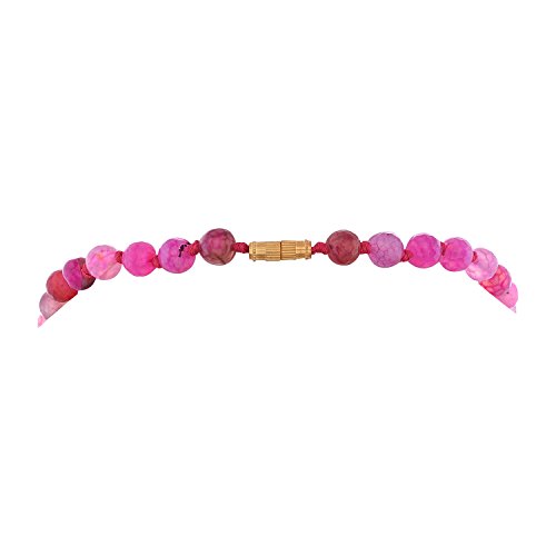 Ratnavali Jewels Designer Pink Leheriya Onyx Stone Beads Necklace Single Line for Women & Girls RV2973 (Pink)