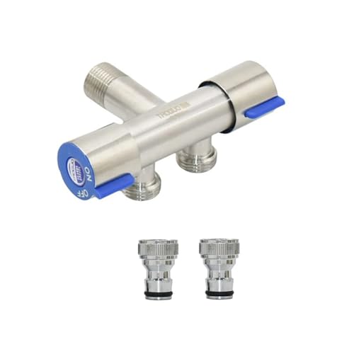 Conector de manguera 5/8 de dos vias y valvula de riego de 1/2 macho