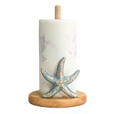 Bicuzat Retro Starfish Style Paper Towel Holder Stand, Resin Starfish Crafts Display for Kitchen Countertop, Cafe Western Restaurant Cake Shop Dessert Shop