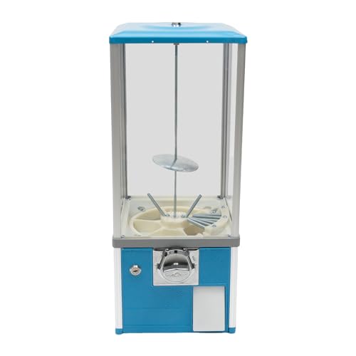 BAIODNB Candy Gumball Vending Machine for Business, Capsule Machine, Candy Dispenser Coin Operated Machine Vending Machine Dispenser, Mini Vending Machine for $1 Coin Only?4 25-Cent ? (Blue)