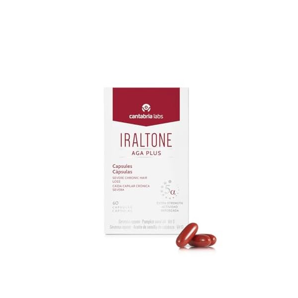 Cantabria Labs – Iraltone AGA Plus – 60 Cápsulas – Formulado para abordar la caída capilar crónica severa – Fortalece el cabello – Sin Gluten y Lactosa