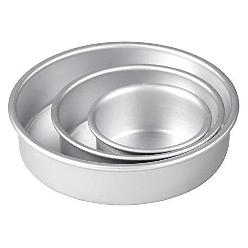 TBD Bakeware Aluminum Round Cake Pan Mould Cake Tin – Set of 3 (6″ – 500 gm, 7″ – 1 kg, 8″ – 1.5kg)