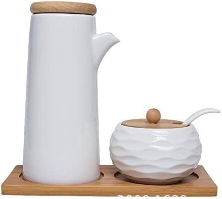 スパイスボトル調味料ジャー、セラミックツーピースセット、レストランカウンタートップツーピース調味料ボックス