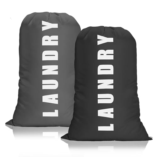 TAIHOBO Wäschesack Reise, Wasserdicht Wäschebeutel Reise, 61x91cm Laundry Bag mit Kordelzug, 2 Stück Tragbarer Oxford-Gewebe Wäschesäcke Groß, Faltbarer Wäschebeutel Schmutzwäsche für Camping Zuhause