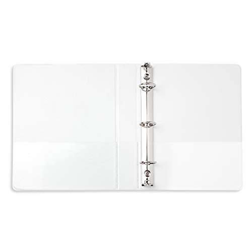 Image of Blue Summit Supplies Mini 3 Ring Binder, 7.25 inch x 9.25 inch, 1 Inch Mini Binder 3 Ring, Ideal for Playbills or Planners, Small, White, 6 Pack