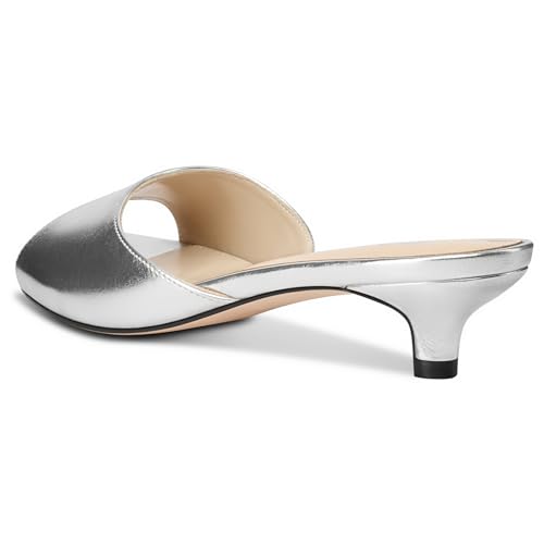 Image of TNYNFBEB Womens Low Kitten Heel Open Toe Sandals Mules Shoes Slingback Prom Party Dress Summer 1.4 Inches Heels