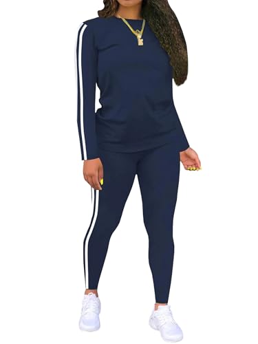 Survêtement rayé femme avec pantalon de jogging et manches longues