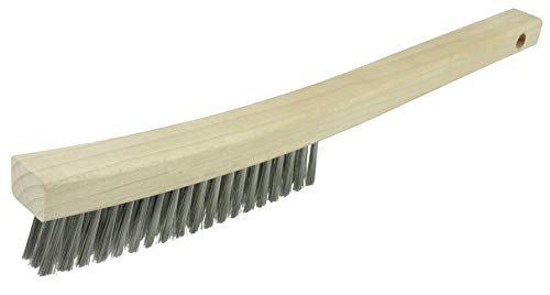 Image of Weiler 44660 Plater's Brush, Stainless Steel Fill, 3 x 19 Rows, Curved Handle, Made in the USA (Pack of 12)