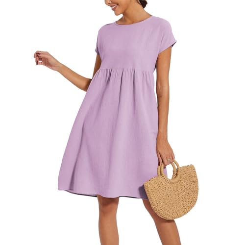 Robe décontractée à la mode d'été ample unie chic avec poches - 6