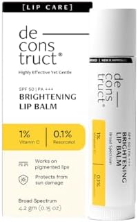Deconstruct Brightening Lip Balm for Dark Lips | SPF 50 | Vitamin C & Resorcinol | Brightens Dark Lips & Evens Lip Tone | Vitamin E & Murumuru Butter | 4.2g