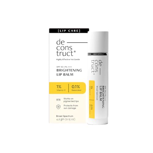 Deconstruct Brightening Lip Balm SPF 50 | Vitamin C & Resorcinol | Moisturizes Dry, Chapped Lips & Brightens Pigmented Lips | Vitamin E & Murumuru Butter | 4.2g