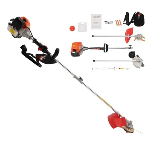 YIYIONCE Weed Wacker Gas Powered Weed Eater 33CC Gas String Trimmer Upgrade 2-Stroke Lawn Edger with 2 Blade Heads & Air-Cooled Engine Grass Tools for Garden Yard & Urban Greening | US Stock