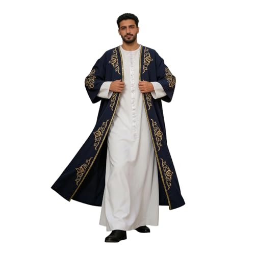 Caftan ouvert devant avec broderie style vêtement arabe luxe