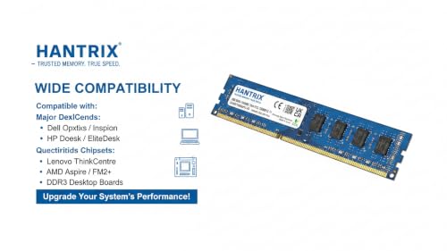 Image of 4GB DDR3L 1600MHz Desktop RAM PC3L-12800U 240-Pin DIMM Memory Module | 1.35V Low Voltage Dual Rank 1Rx8 Desktop Upgrade | Intel & AMD Motherboard Compatible | 3-Year Warranty