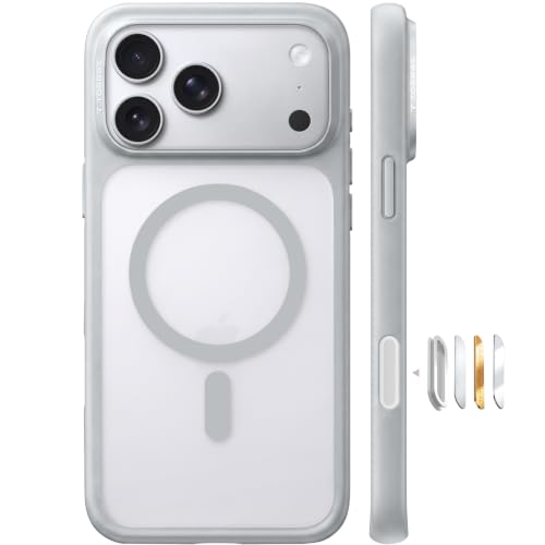 TORRAS Stronger Magnetic Shockproof for iPhone 18 Pro Case, Silver Gray