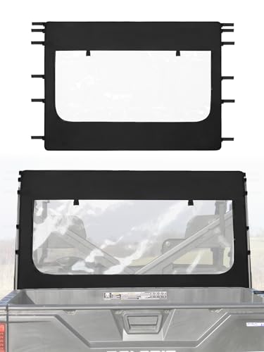 ZIDIYORUO UTV Rear Soft Windscreen w/Zipper Ventilation | Durable Oxford & Anti-Slip Straps | Easily Install, Clear Rear Visibility, Block Dirt, Mud, Rain & Scree for Hisun Sector 450/550/750 Crew