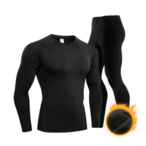 Conjunto Térmico Segunda Pele Térmico Flanelado Pelinho Frio Intenso Manga Longa Preto Para Homens e
