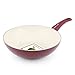 GreenLife Soft Grip 11" Ceramic Non-Stick Open Wok, Burgundy