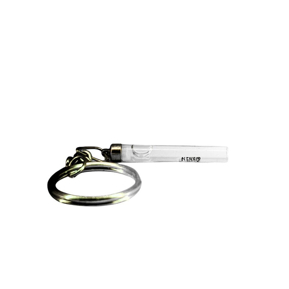 Personalized Name on Rice Keychain, Customizable Handmade White Glass Vial with Miniature Grain of Rice and Key Ring Attachment-image-15
