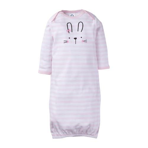 Image of Gerber Baby Girls 4-Pack Sleeper Gown - Soft Cotton Newborn Nightgowns, Elastic Hem Sleepwear Set for Infant Girls