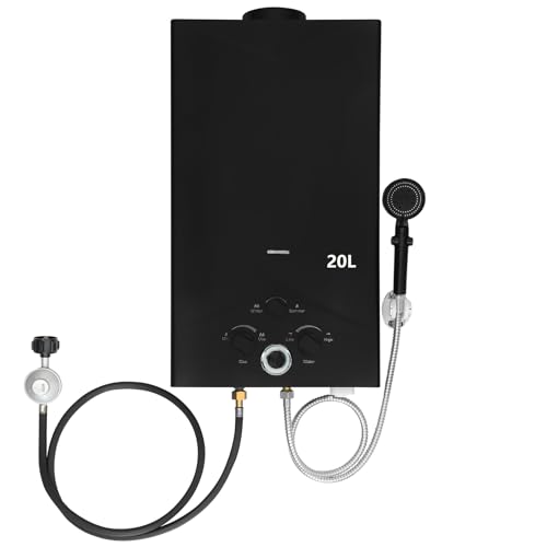 20L Tankless Water Heater Propane Gas, Portable 5.26 GPM GasHot Water Heater Instant with Digital...