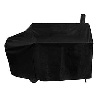Unicook Offset Smoker Cover 60 Inch, Outdoor Heavy Duty Waterproof Charcoal Grill Cover, Fade and UV Resistant Smokestack BBQ Cover, Compatible for Brinkmann, Char-Broil, Royal Gourmet and More, Black