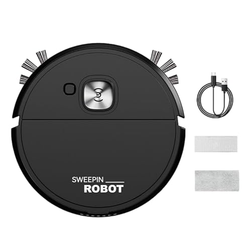 Robot aspirador - Lavado automático con fregona | Aspirador robot, cepillos antienredos, evitación inteligente de obstáculos, suelo recargable de bajo ruido para escombros de polvo, cabello
