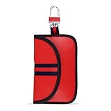 Matériau de blocage du signal de qualité supérieure : les matériaux en PU de qualité supérieure et l'isolation emballée aident à mieux bloquer les signaux de la boîte à clés de voiture RFID. Crochet rotatif en métal et cuir synthétique de qualité supérieure pour une plus longue durée de vie