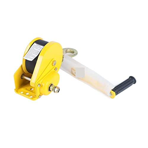 Boot Lier 1200lbs boottrailer lier zware hand lier met 10 m riem en haak, hand crank lier boot lieren for trailers (geel) Ideaal voor het slepen of laden van boten - Image 6