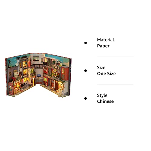 Zqwe 3D Wooden Book Stand Puzzle Diy Dollhouse Wood Bookends Book Nook Model Building Kit With Led Light For Teens And Adults To Build-Creativity Gift For Birthdays Christmas Halloween, Multicolor #TOP7