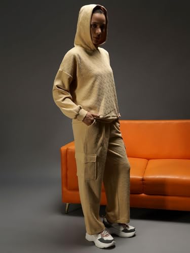 Image of GRECIILOOKS Co-ord Set for Women Stylish | Warm Hooded Hoodie & Pant Set | Winter Wear Womens Dress | Casual Travel & Loungewear Outfit | Oversized Loose Fit Winter Hoodie set
