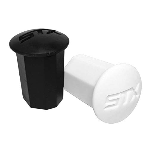 STX Men's 1 inch Deluxe Lacrosse Stick End Cap - 2-Pack Black and White