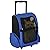 PawHut Pet Travel Backpack Bag Cat Puppy Dog Carrier w/ Trolley and Telescopic Handle Portable Stroller Wheel Luggage Bag (Blue)