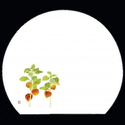 トータル通販 半月尺3雲竜和紙マット ほおずき(7、8月)100枚入 192-40026(Z125-207) 紙マット ランチョンマット 紙 紙製 ペーパー 和モダン おしゃれ 和食 料亭 旅館 飲食店 業務用