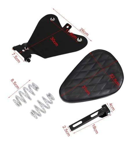 Asiento individual de cuero negro para Sportster 883 cojín pasajero Bobber Chopper 4